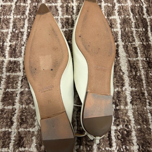 Jil Sander Sling Back Cream Flats - Picture 4 of 5